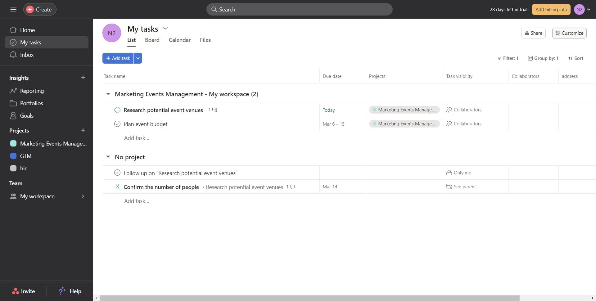 Access customization settings