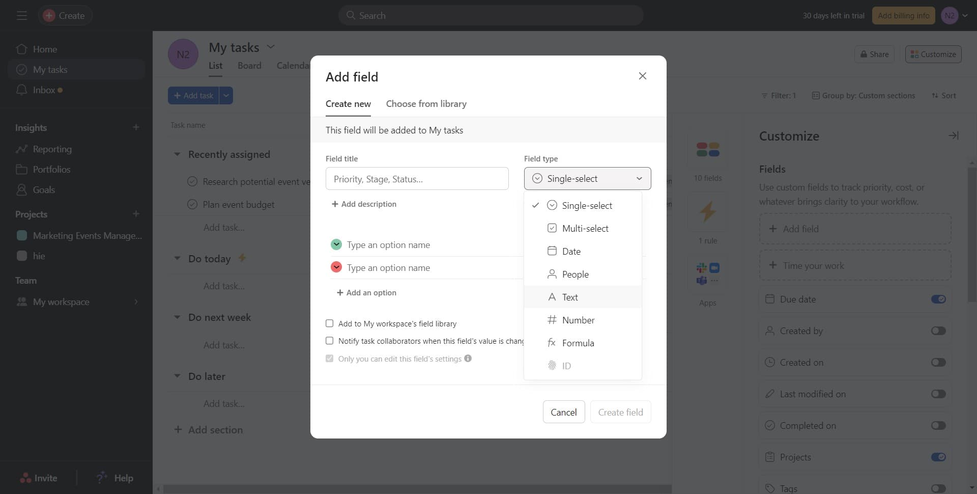 Click on Text
