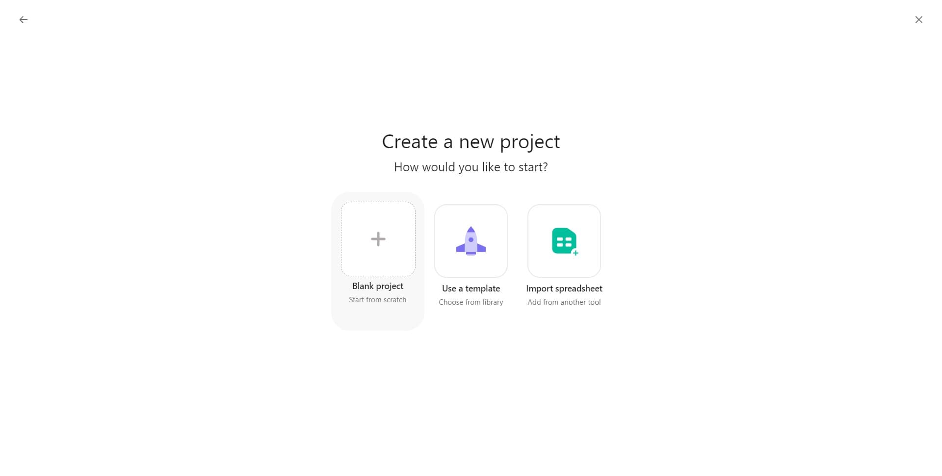Enter project details