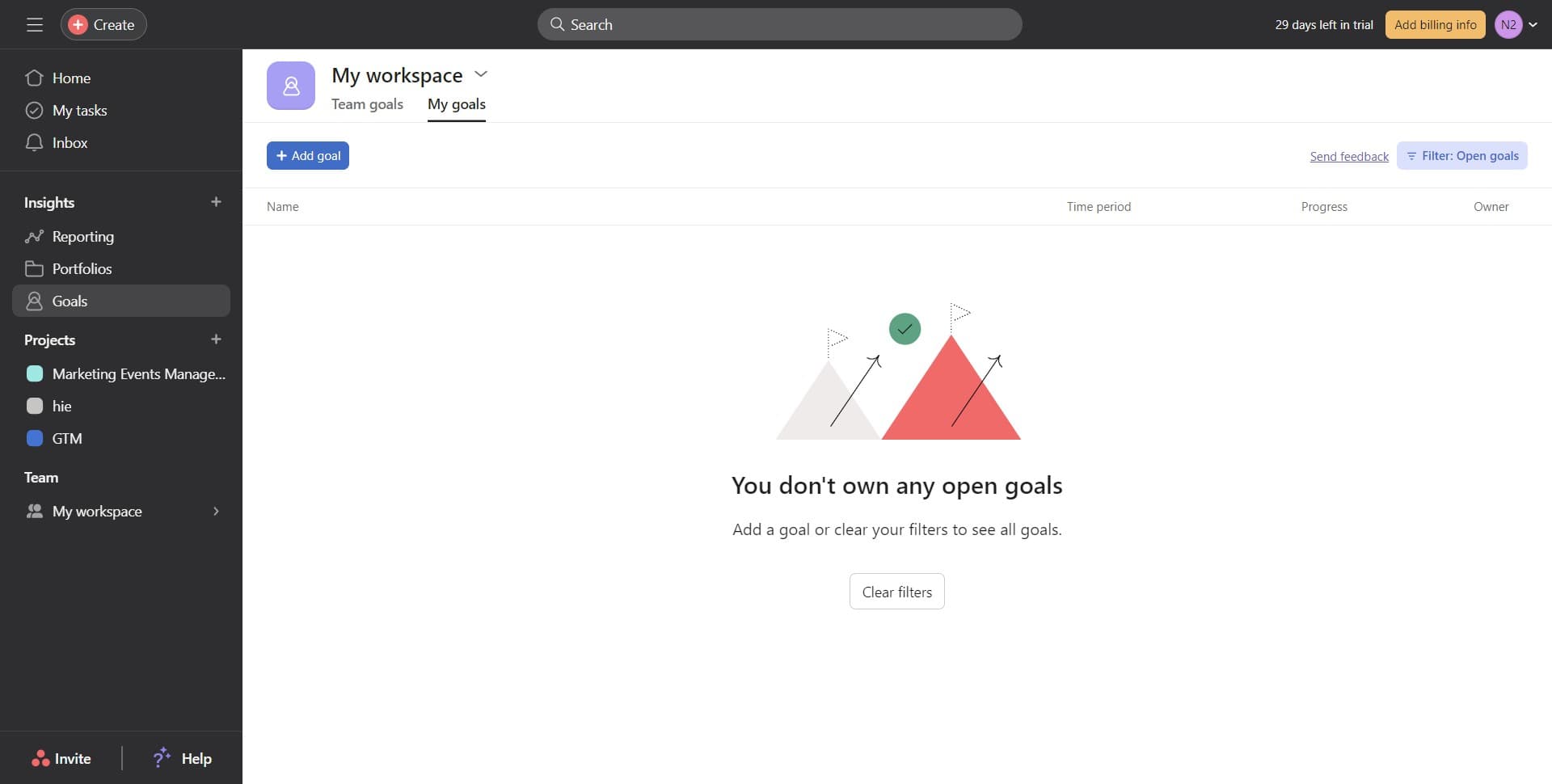 Click Add goal