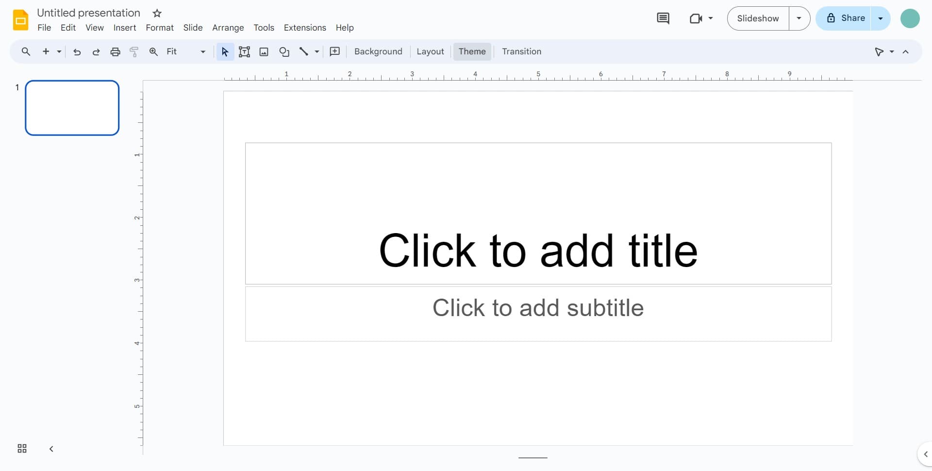 Click on Theme option