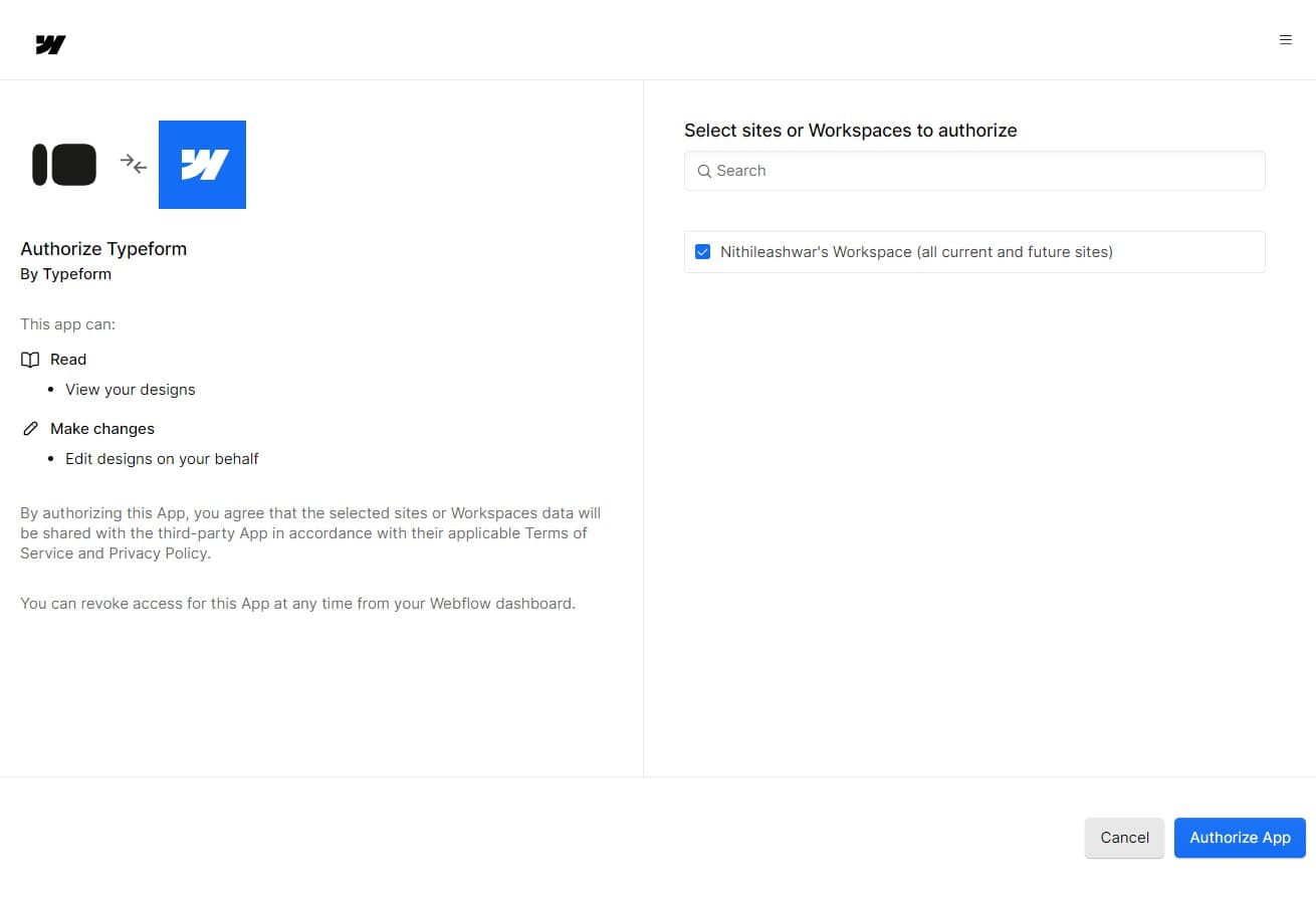 Click Authorize App