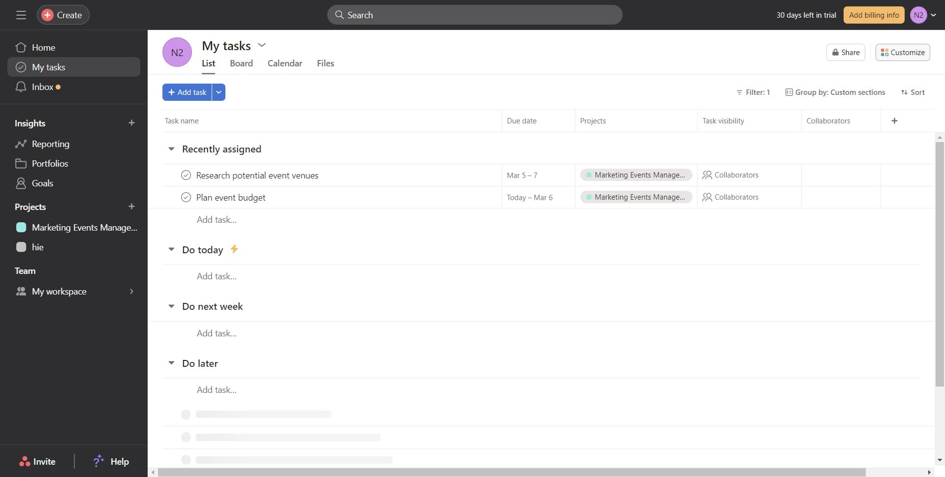 Click on Customize