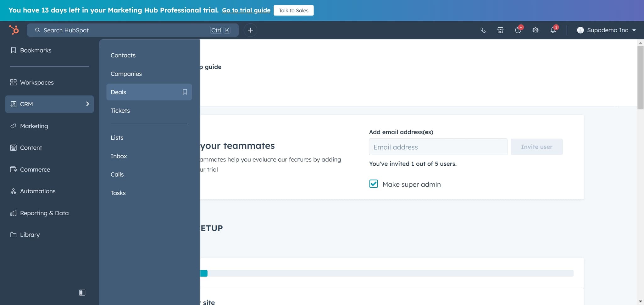 Navigate to Deals section
