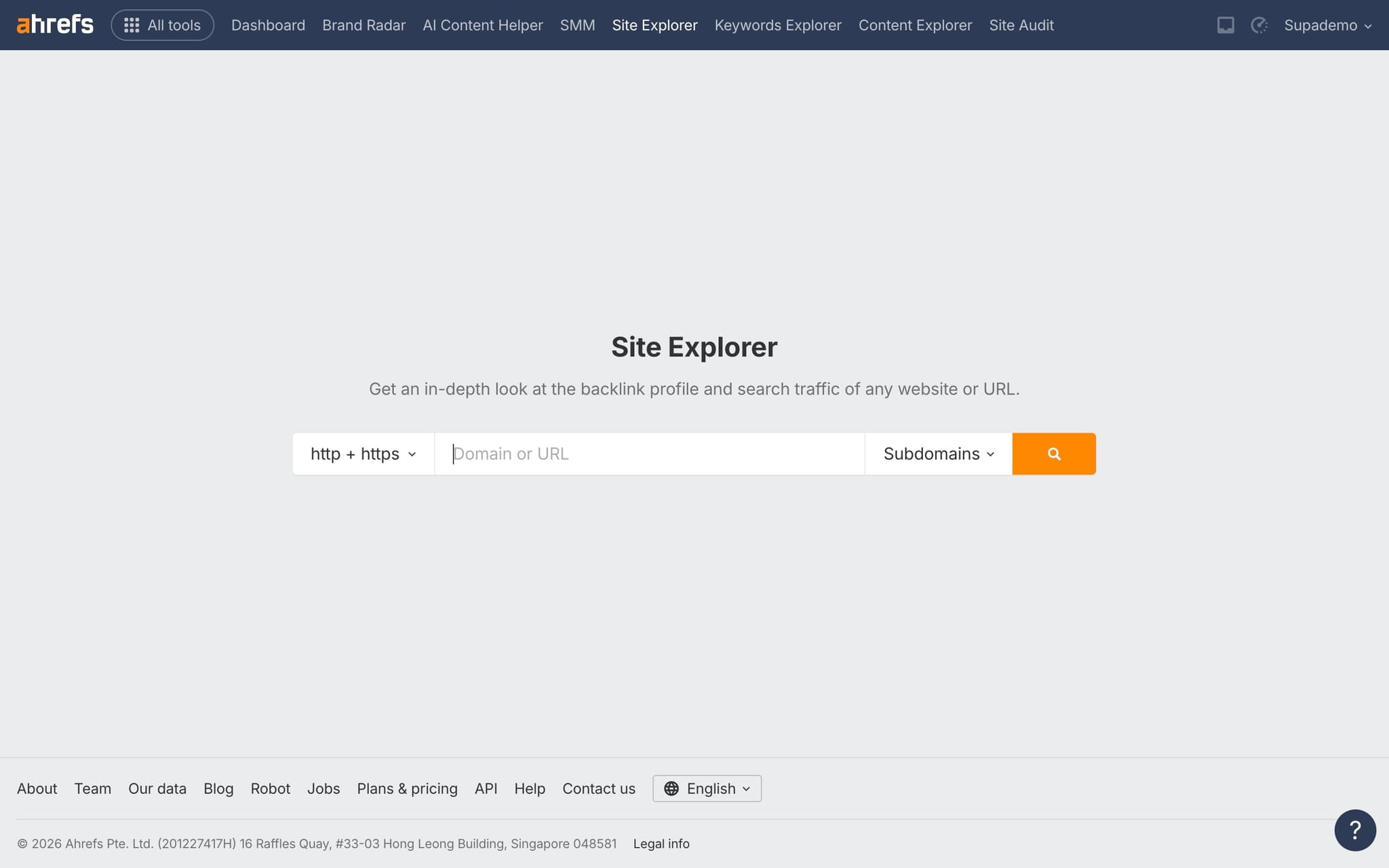 Enter your domain or URL