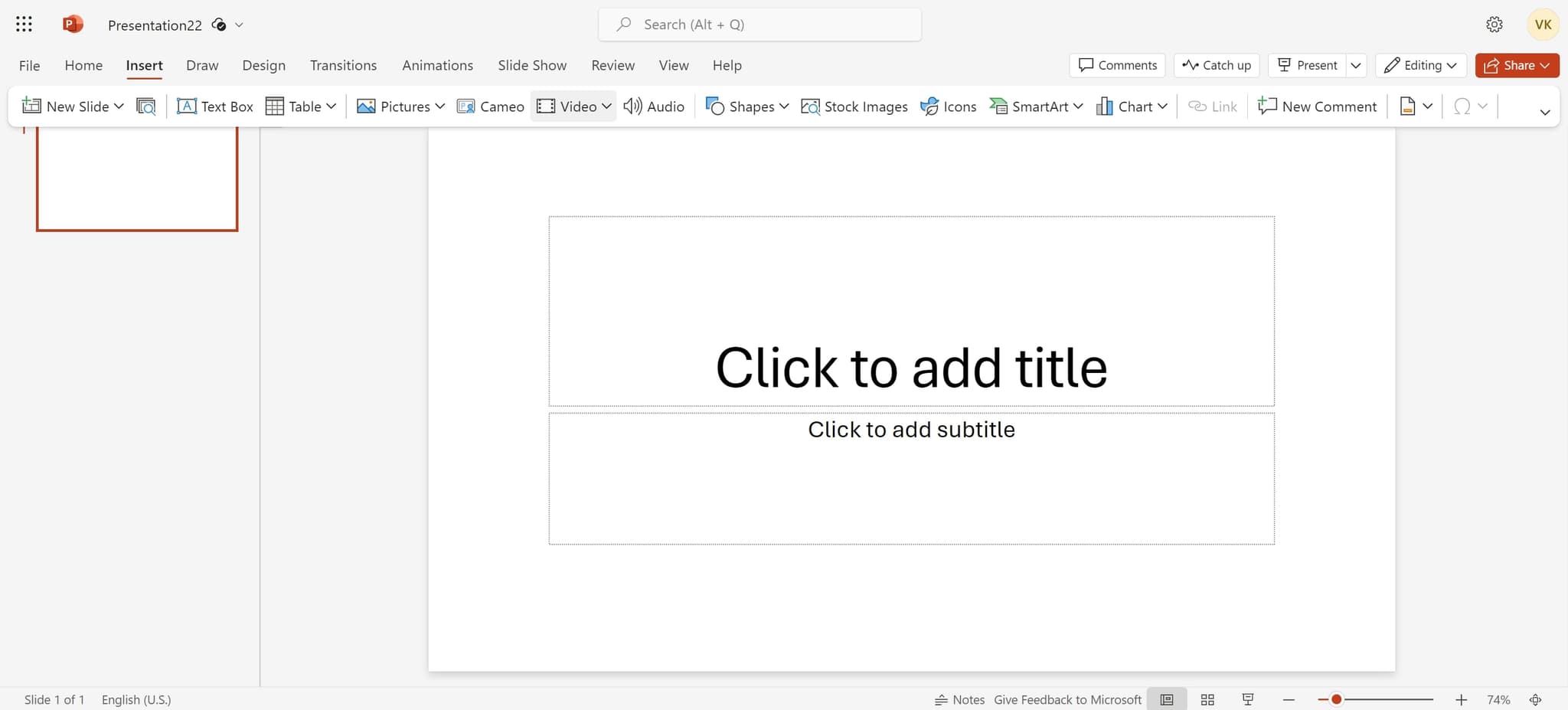 Select Video option