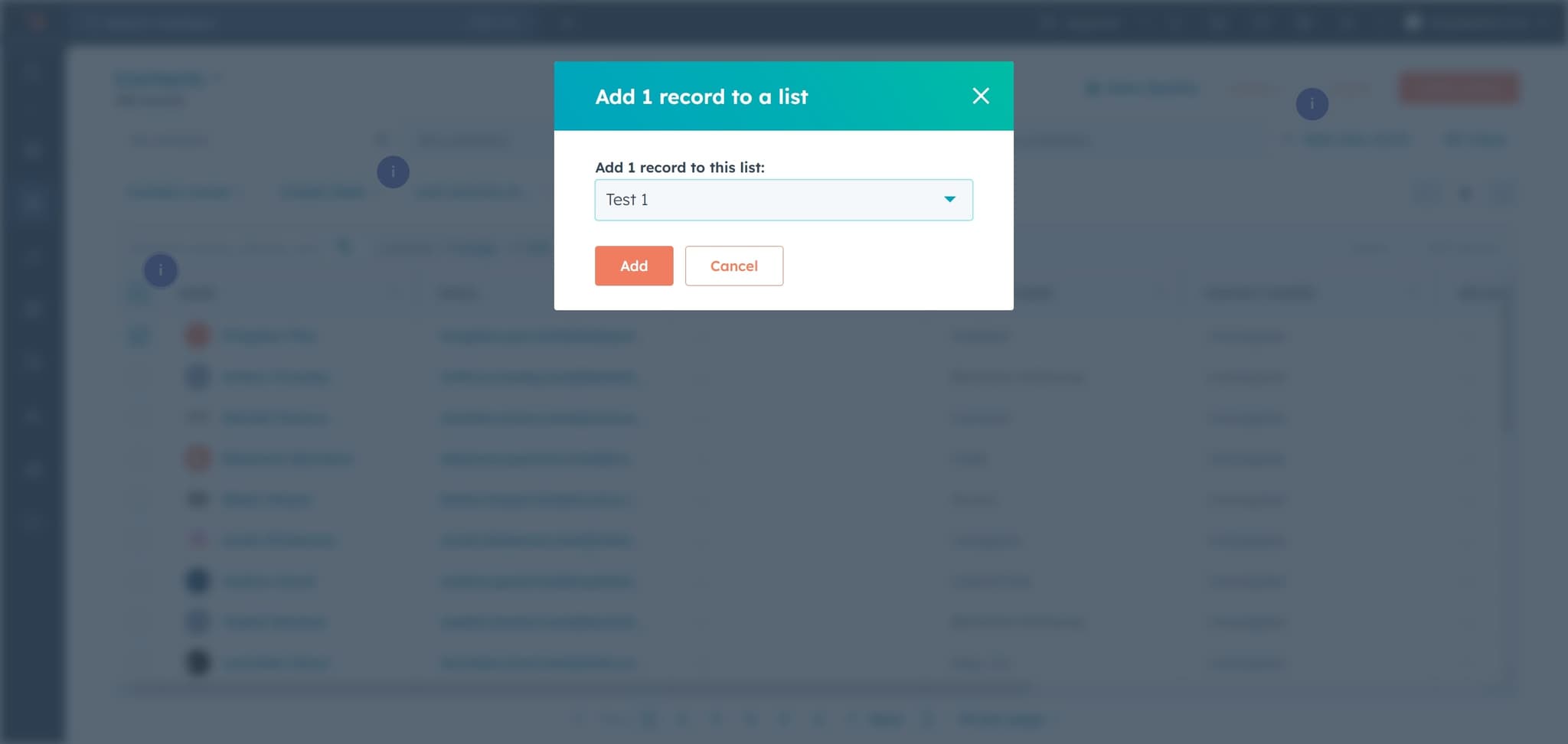 Add contact to list