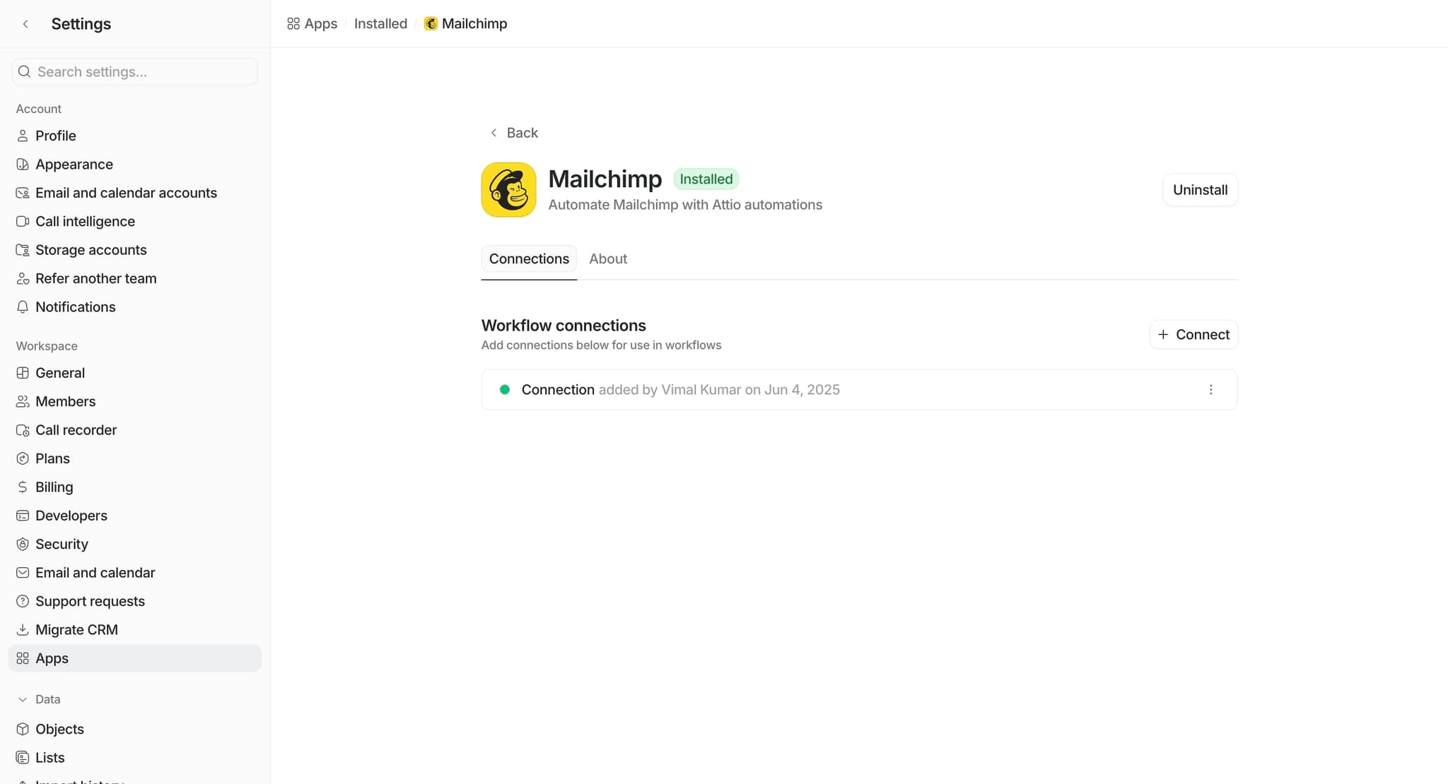 Monitor and maintain the connection