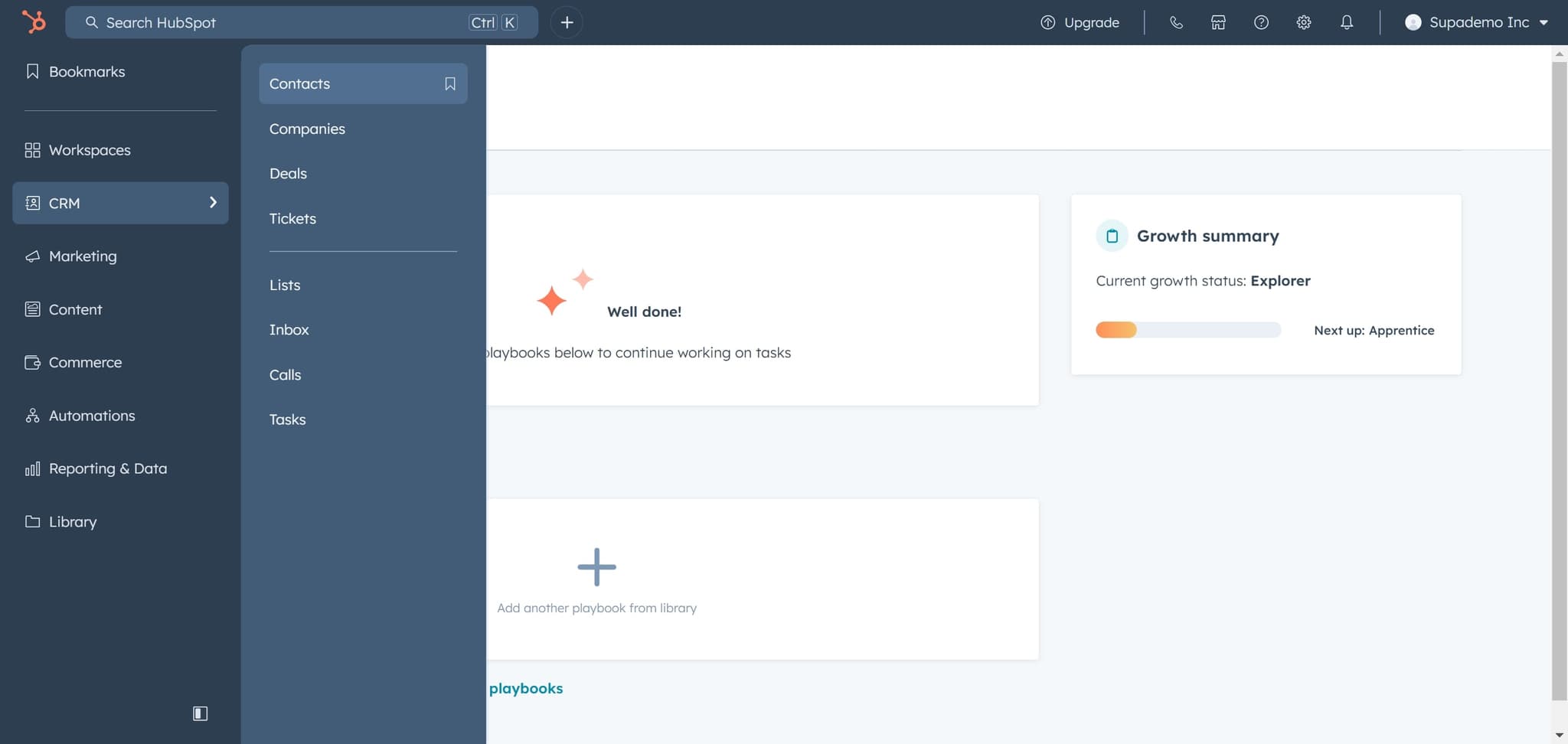 Open the Contacts section