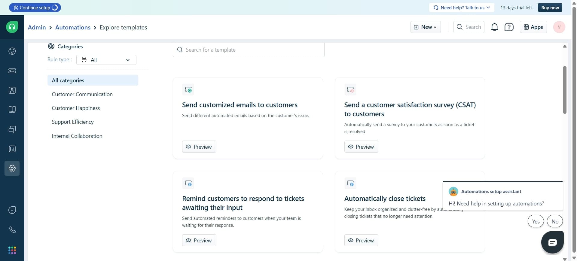 Configure ticket assignment options