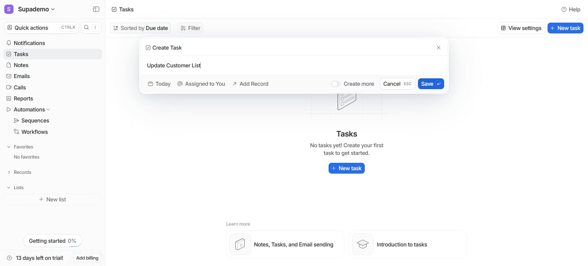 Set up list views for the object