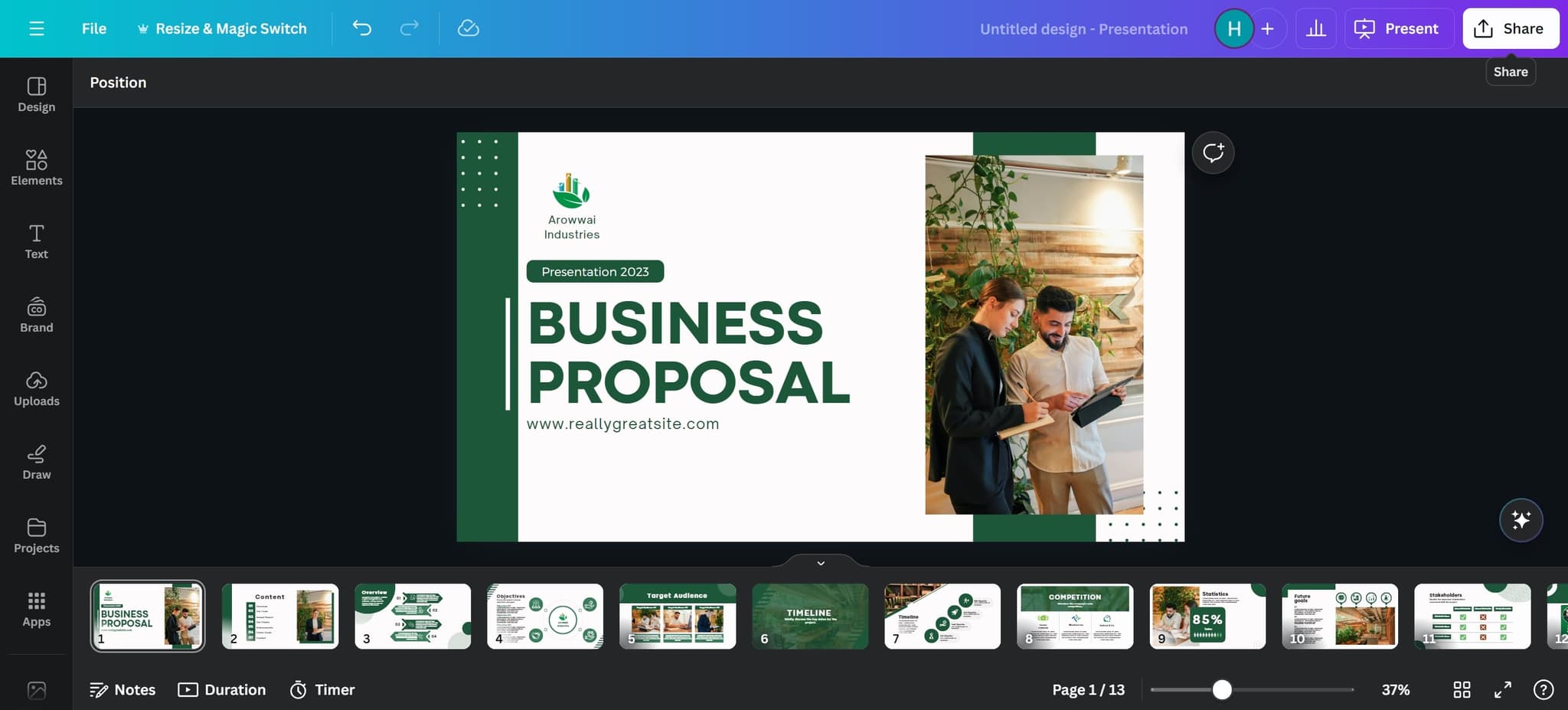 Click Share option