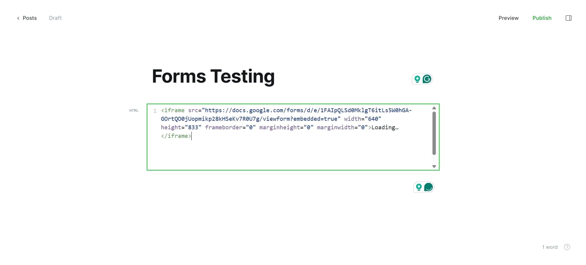 Paste code into your website