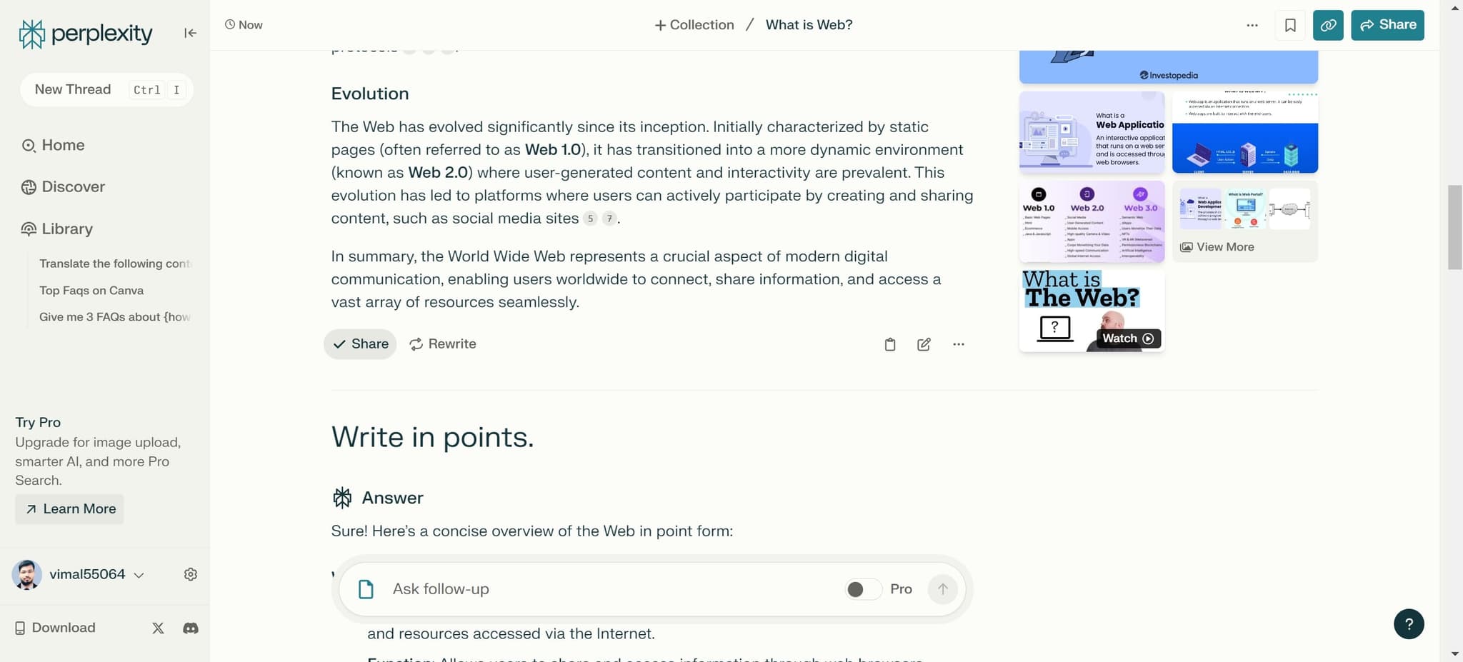 Access the sharing options