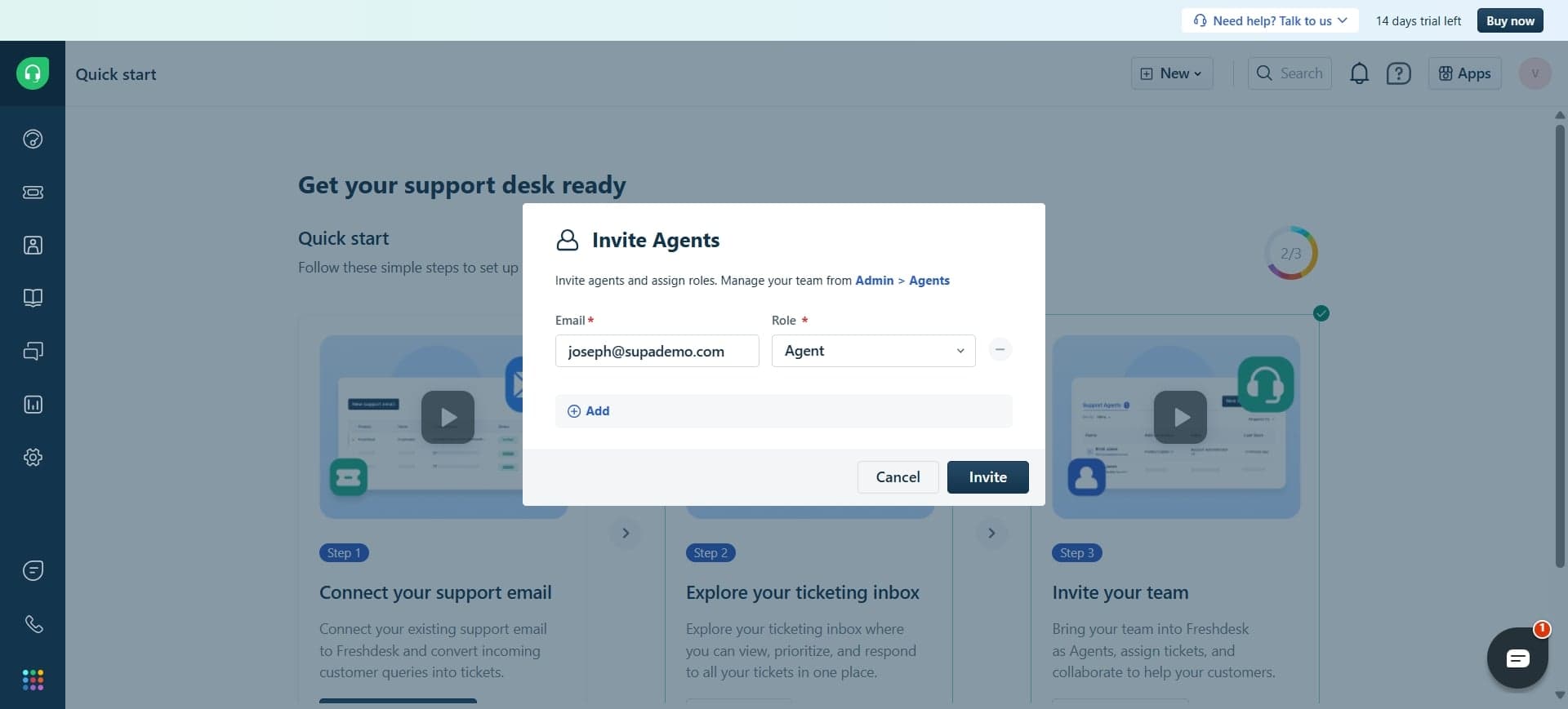 Assign role and confirm invitation