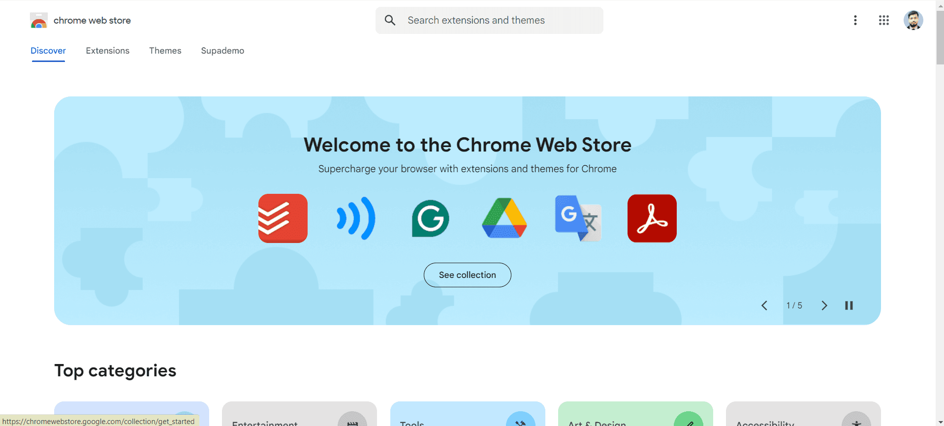 Open Chrome Web Store