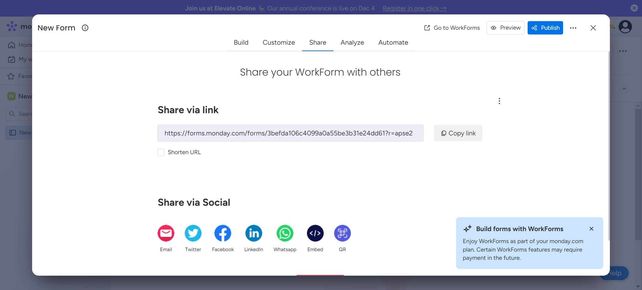 Copy the form link