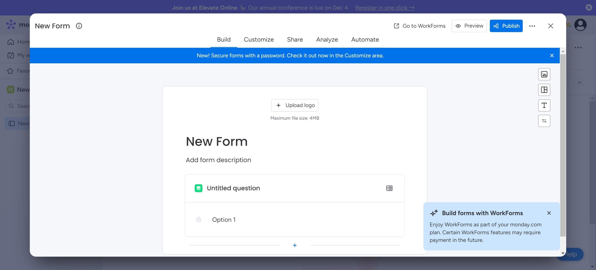 Create a new form