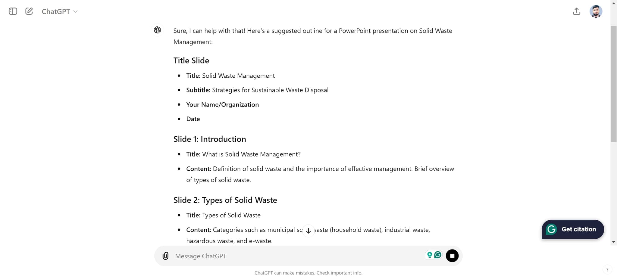 Specify Your Presentation Topic