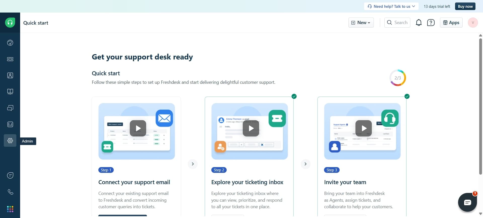 Navigate to Freshdesk automation settings