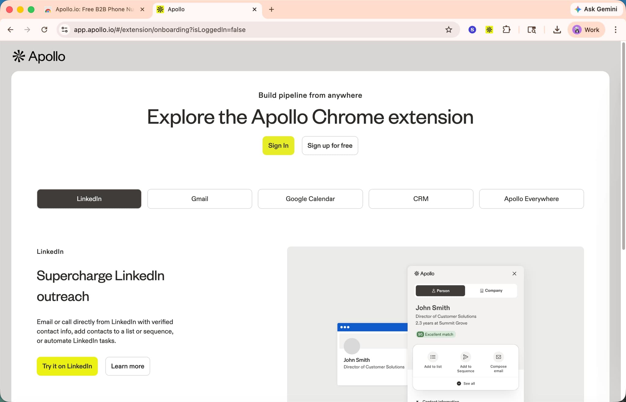 Log in to Apollo