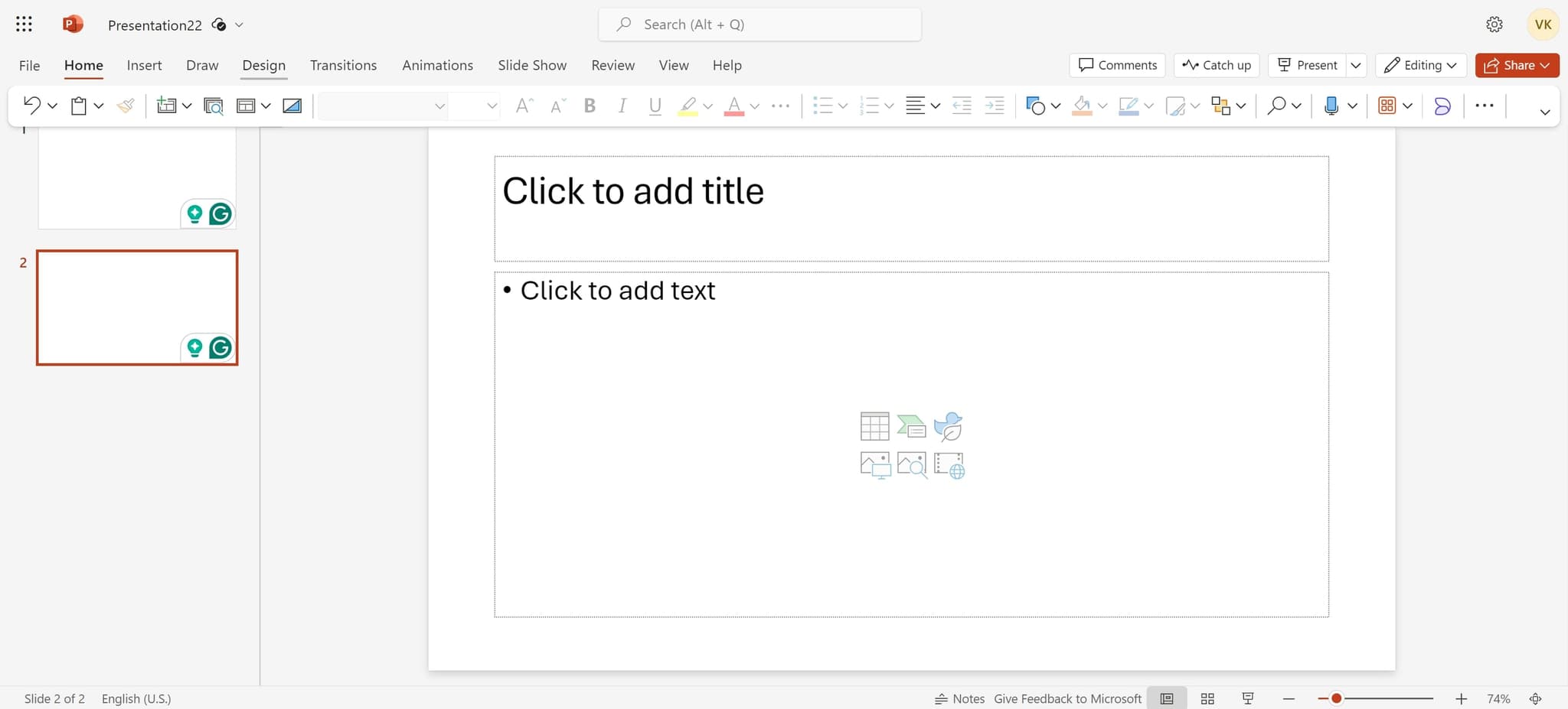 Open the Design tab