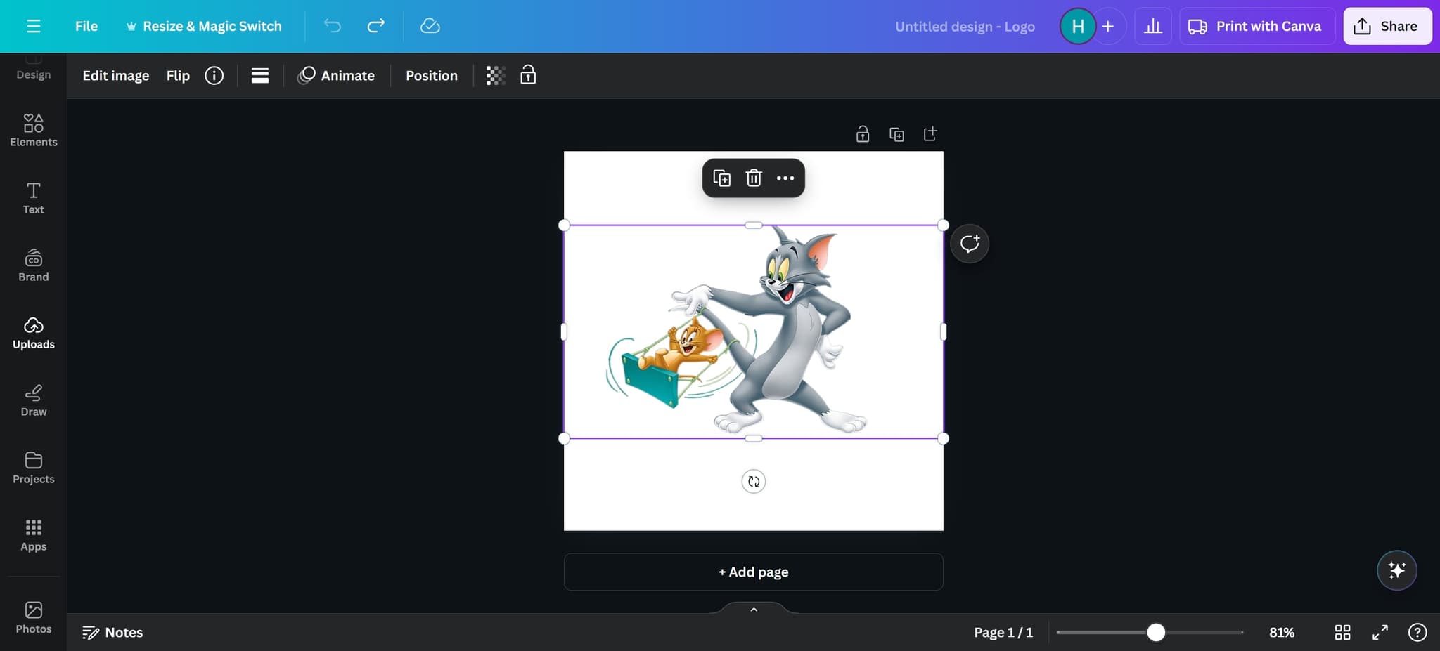 Open the Uploads section
