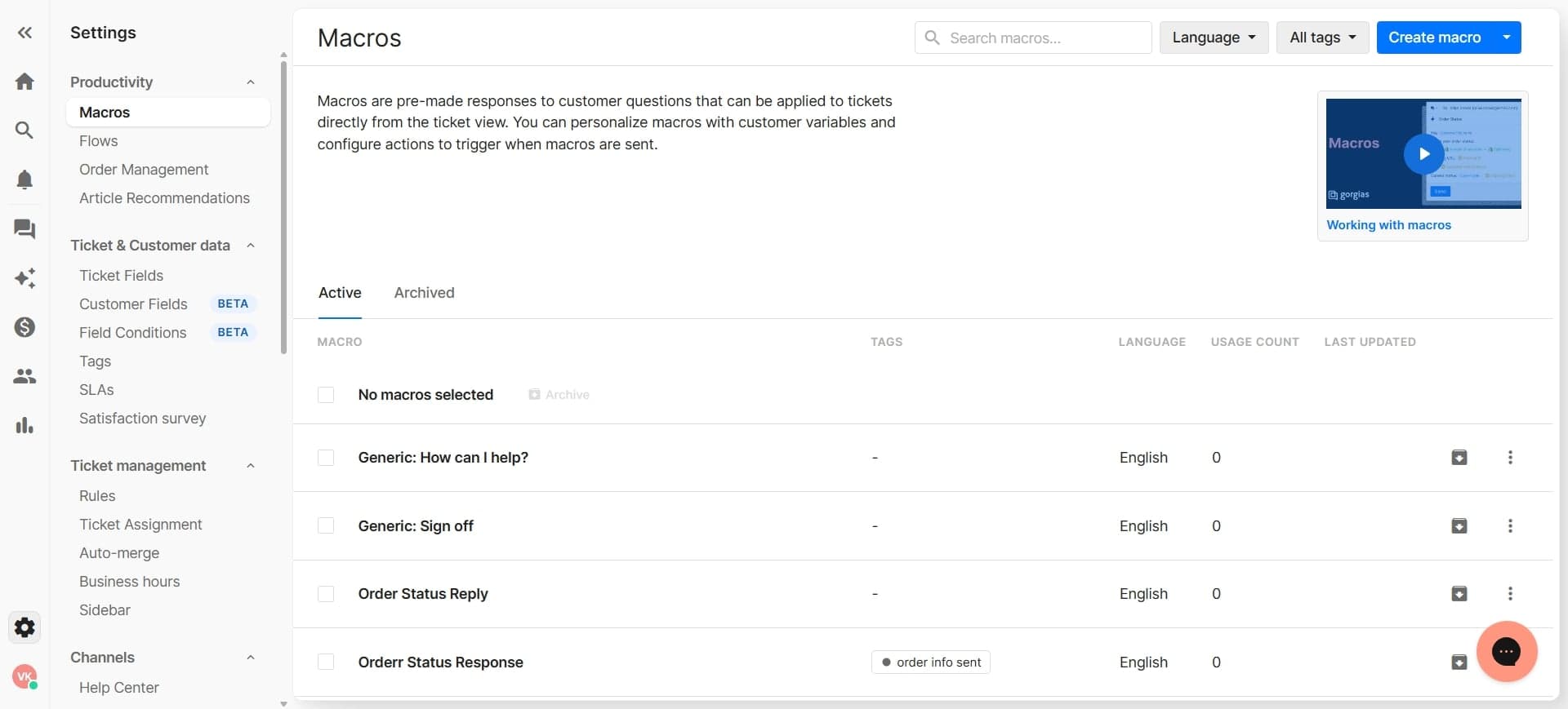 Locate the order in the sidebar panel
