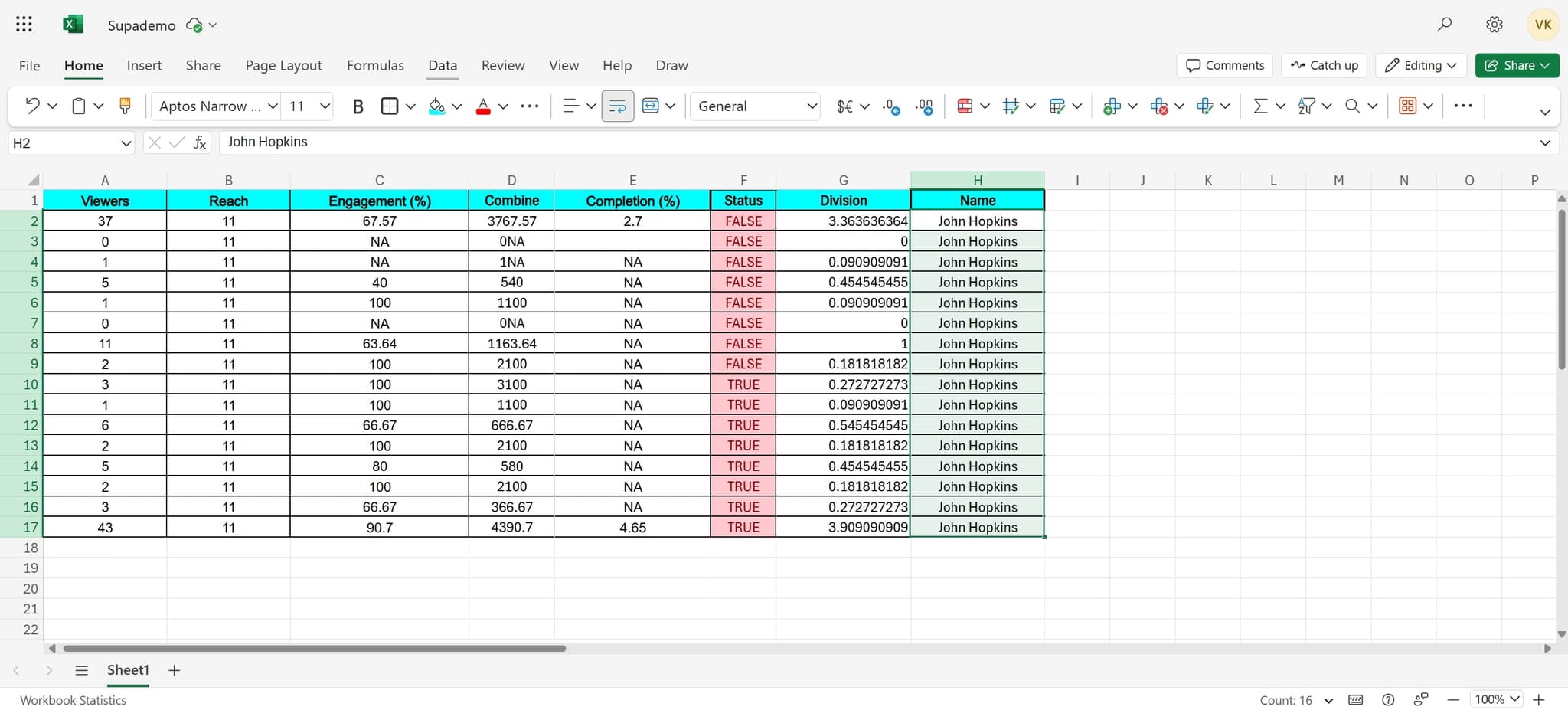 Open the Data menu