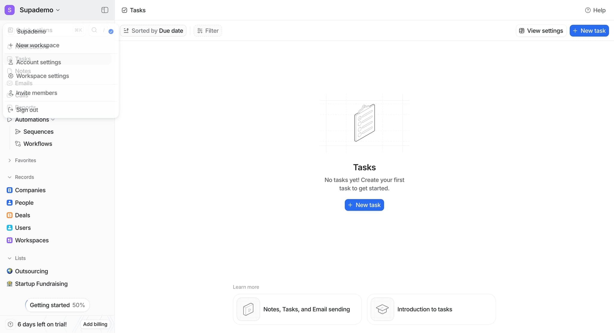 Navigate to the integrations section