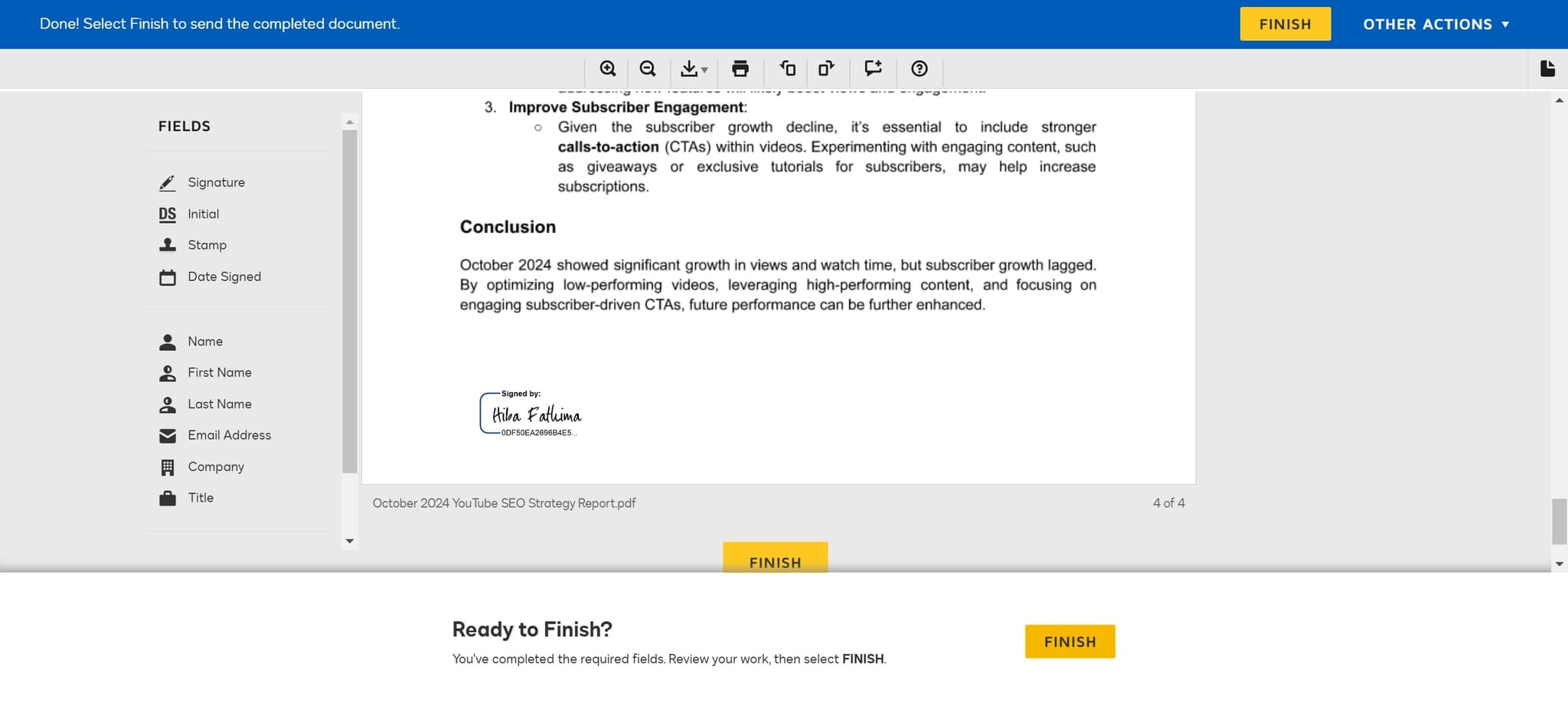 Click on Finish