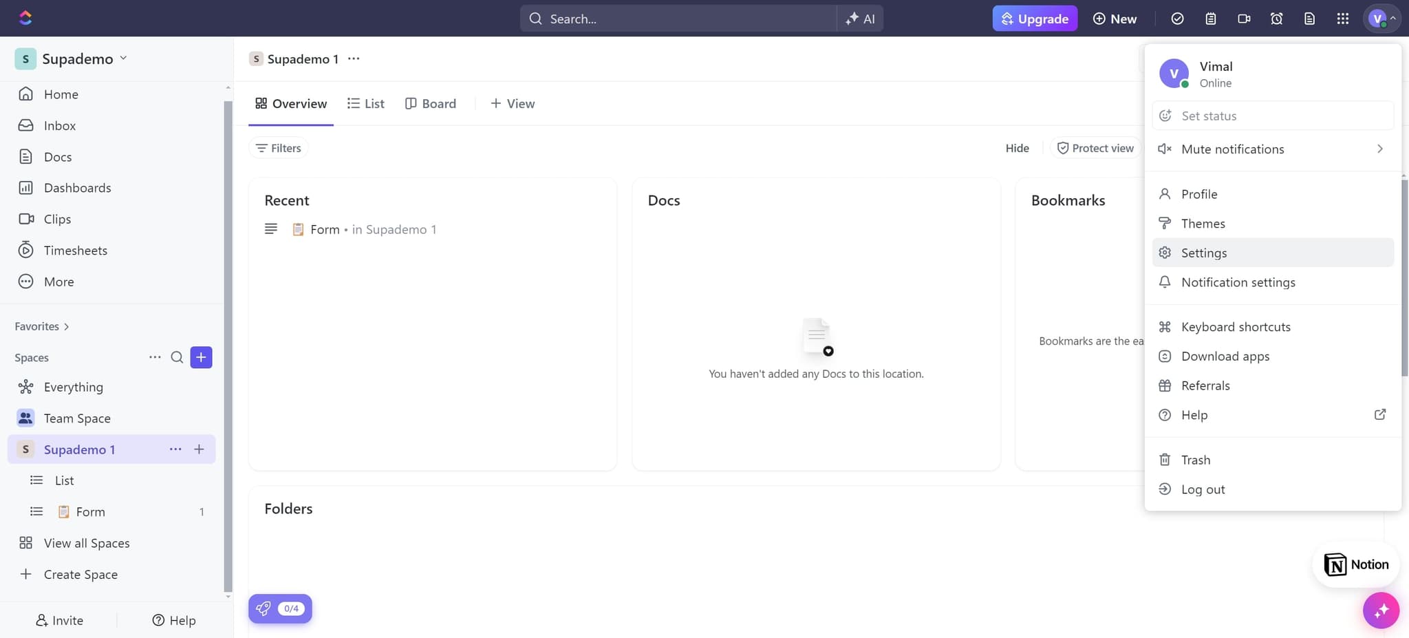 Open Settings